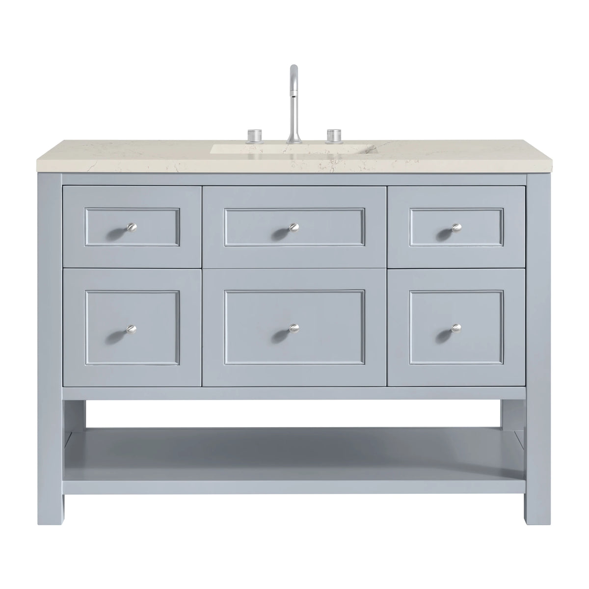 Breckenridge 48" Single Vanity, Serenity Blue, w/ 3 CM Siberian Silestone Top
