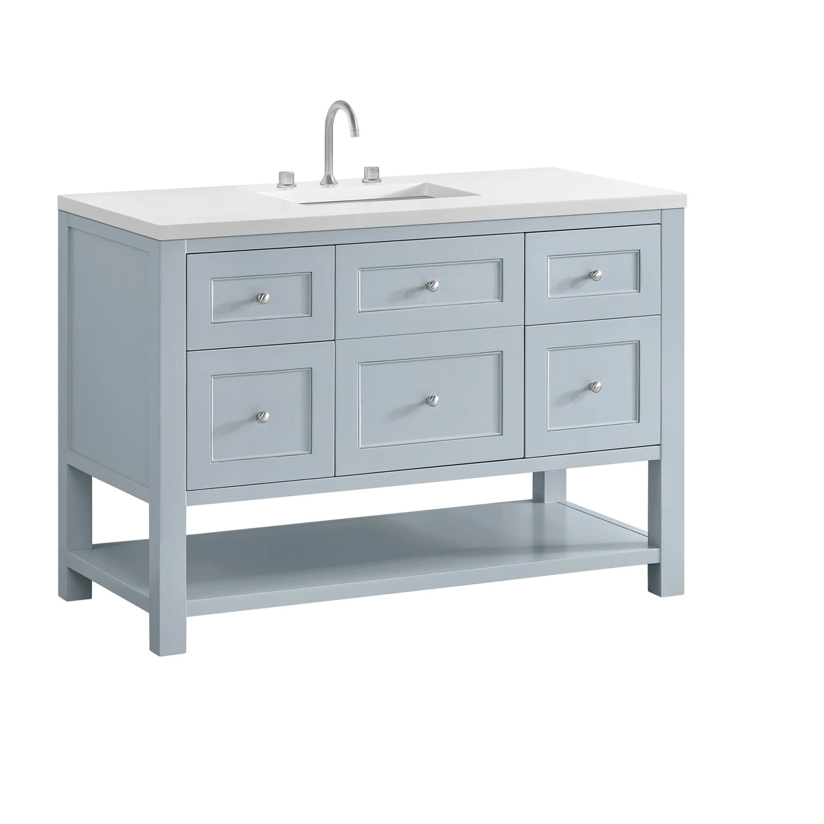 Breckenridge 48" Single Vanity, Serenity Blue, w/ 3 CM White Zeus Quartz Top, view 10