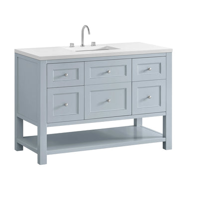 Breckenridge 48" Single Vanity, Serenity Blue, w/ 3 CM White Zeus Quartz Top, view 10
