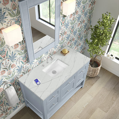 Breckenridge 48" Single Vanity, Serenity Blue, w/ 3 CM Ethereal Noctis Quartz Top w/FreePower Wireless Charger, view 10