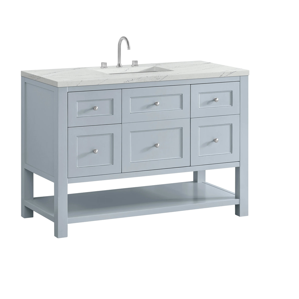 Breckenridge 48" Single Vanity, Serenity Blue, w/ 3 CM Ethereal Noctis Quartz Top w/FreePower Wireless Charger, view 13
