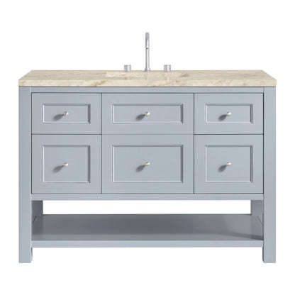 Breckenridge 48" Single Vanity, Serenity Blue, w/ 3 CM Tajnar Eclos Top w/FreePower Wireless Charger