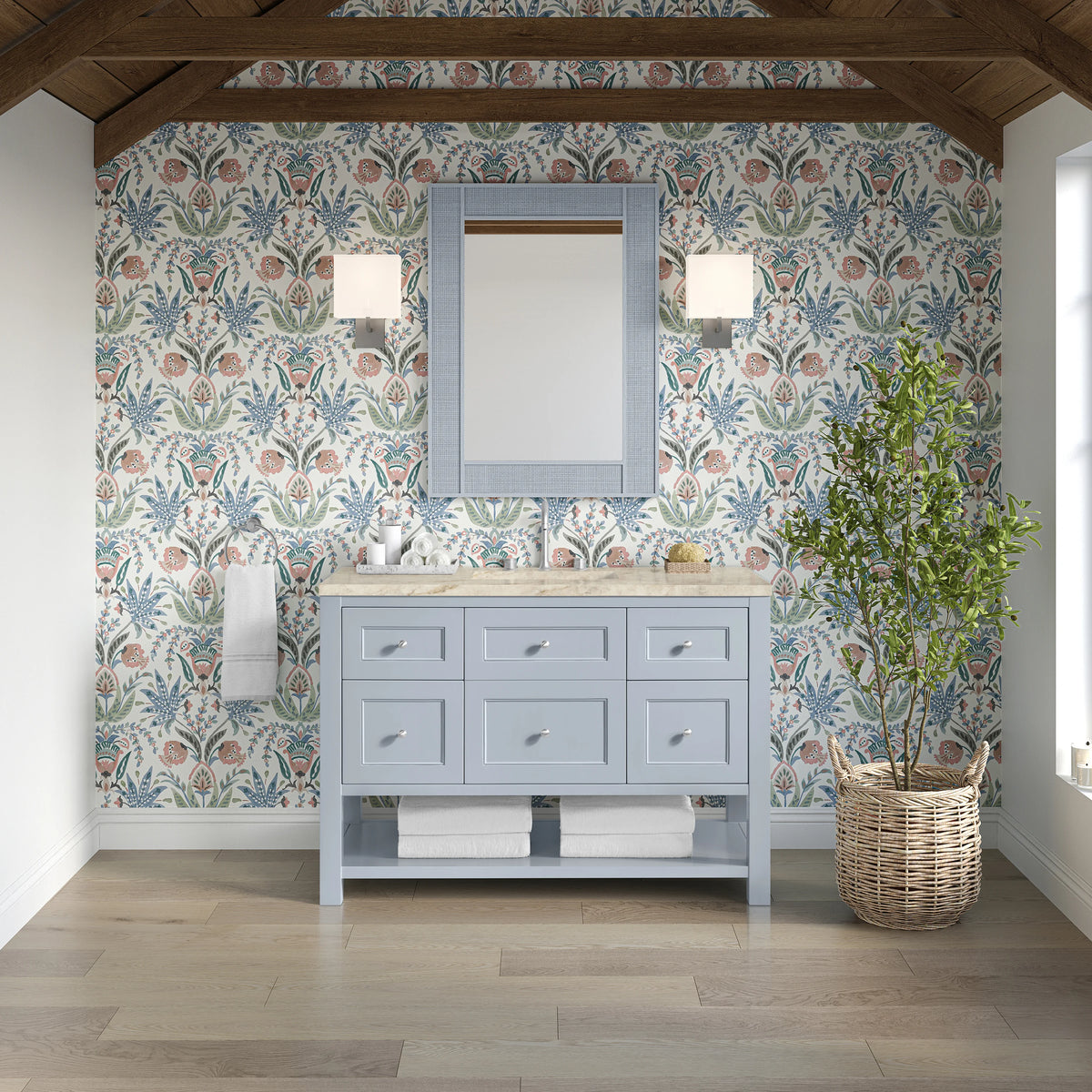 Breckenridge 48" Single Vanity, Serenity Blue, w/ 3 CM Tajnar Eclos Top w/FreePower Wireless Charger, view 5