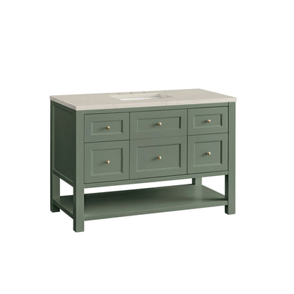 Breckenridge 48" Single Vanity, Smokey Celadon, w/ 3 CM Siberian Silestone Top, view 7