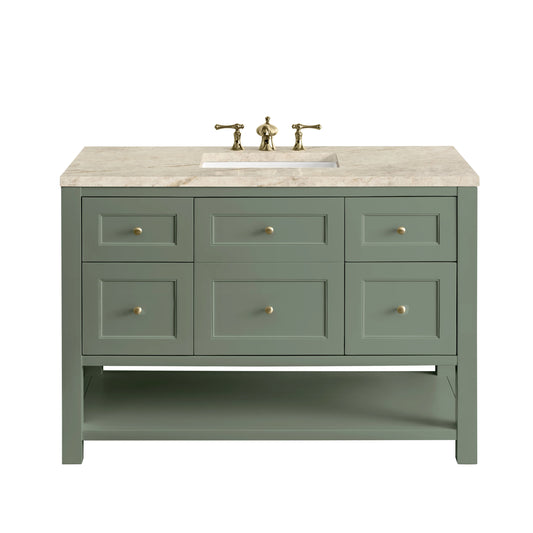 Breckenridge 48" Single Vanity, Smokey Celadon, w/ 3 CM Tajnar Eclos Top