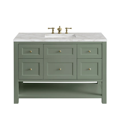Breckenridge 48" Single Vanity, Smokey Celadon w/ 3 CM Victorian Silver Top