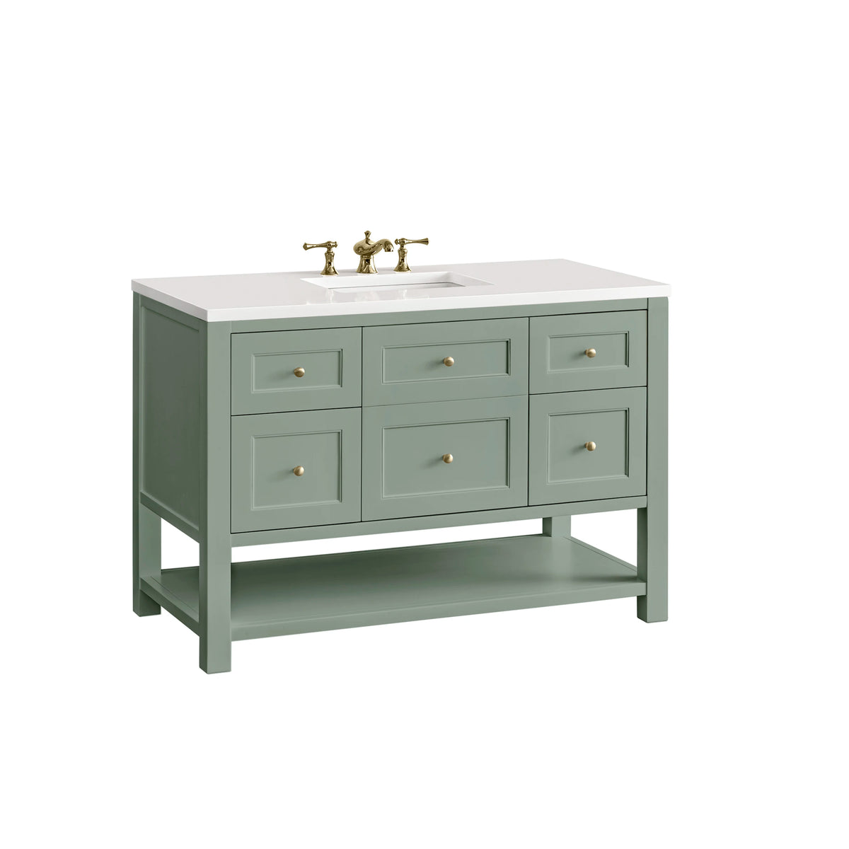 Breckenridge 48" Single Vanity, Smokey Celadon w/ 3 CM White Zeus Top, view 10
