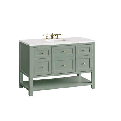 Breckenridge 48" Single Vanity, Smokey Celadon w/ 3 CM White Zeus Top, view 10