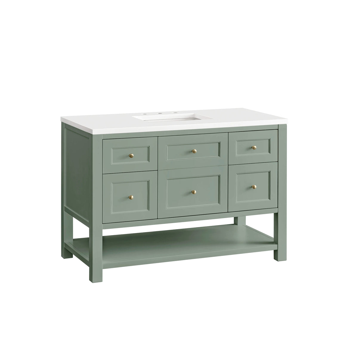 Breckenridge 48" Single Vanity, Smokey Celadon w/ 3 CM White Zeus Top, view 11