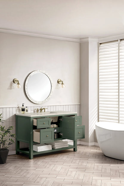 Breckenridge 48" Single Vanity, Smokey Celadon, w/ 3 CM Siberian Silestone Top w/FreePower Wireless Charger, view 7