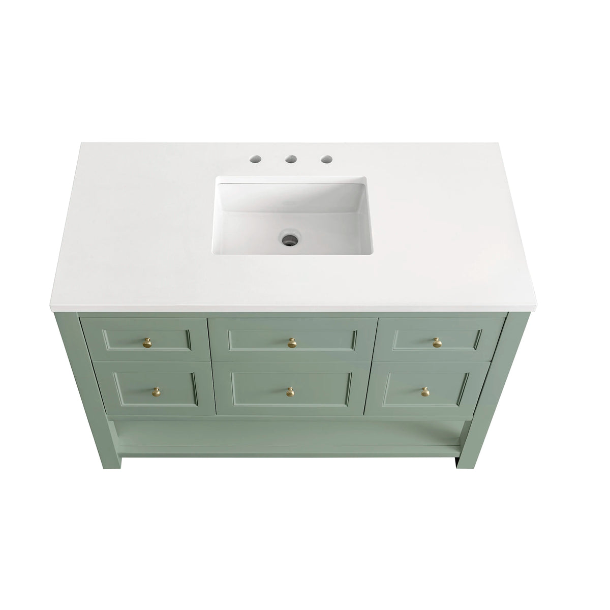 Breckenridge 48" Single Vanity, Smokey Celadon w/ 3 CM White Zeus Top, view 5