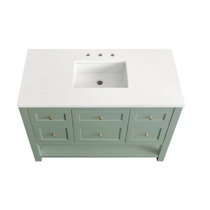 Breckenridge 48" Single Vanity, Smokey Celadon w/ 3 CM White Zeus Top, view 5