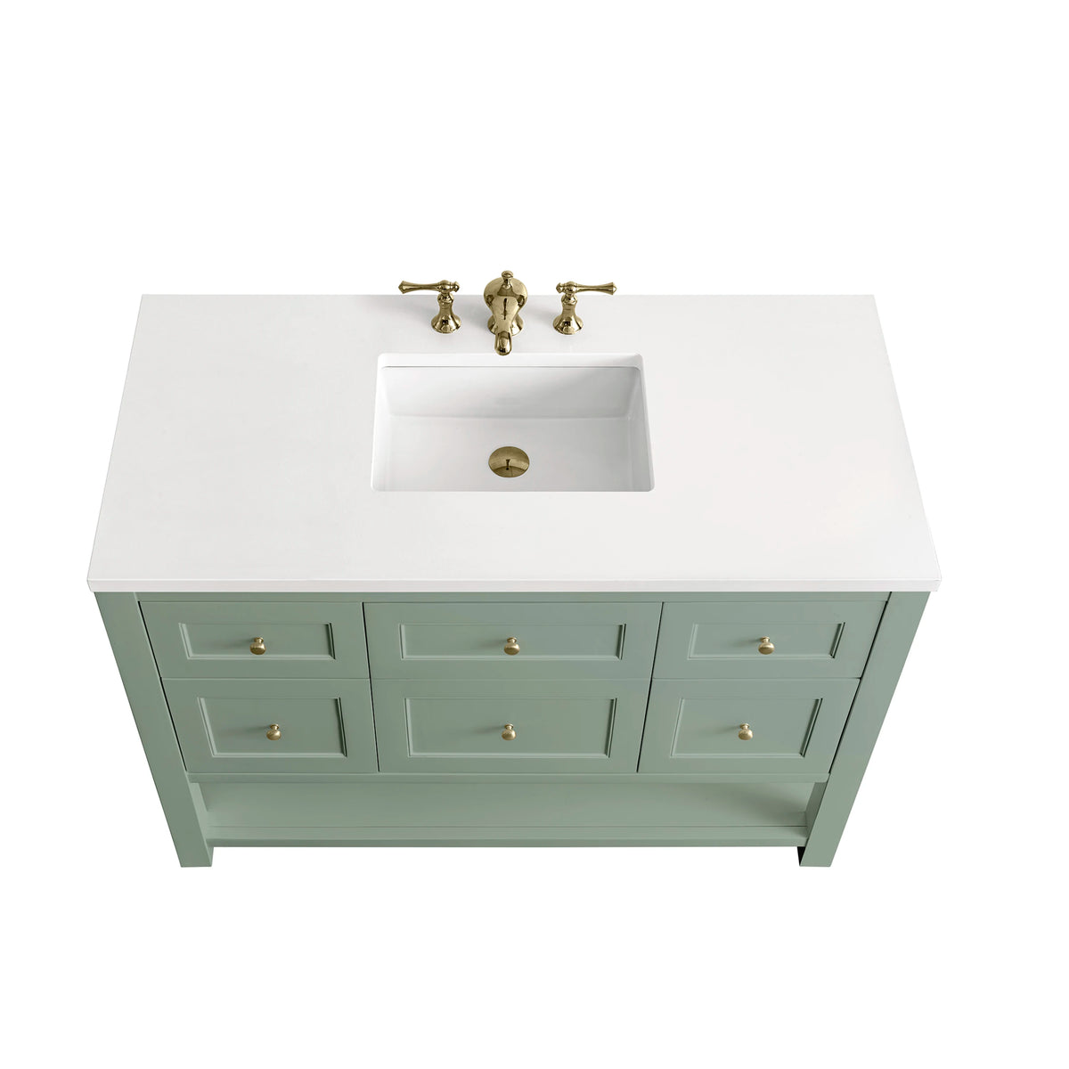 Breckenridge 48" Single Vanity, Smokey Celadon w/ 3 CM White Zeus Top, view 6