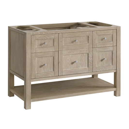 Breckenridge 48" Single Vanity, Whitewashed Oak w/ 3 CM Carrara White Marble Top, view 2