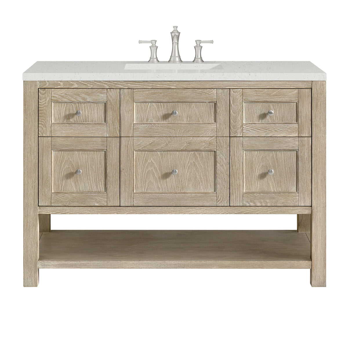 Breckenridge 48" Single Vanity, Whitewashed Oak w/ 3 CM Lime Delight Silestone Top