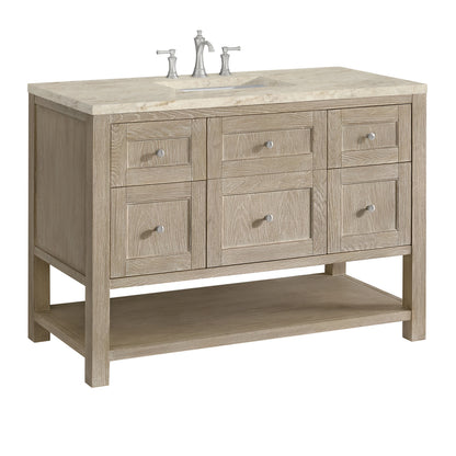 Breckenridge 48" Single Vanity, Whitewashed Oak, w/ 3 CM Tajnar Eclos Top, view 10