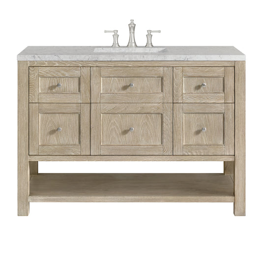 Breckenridge 48" Single Vanity, Whitewashed Oak w/ 3 CM Eternal Jasmine Pearl Silestone Top w/FreePower Wireless Charger