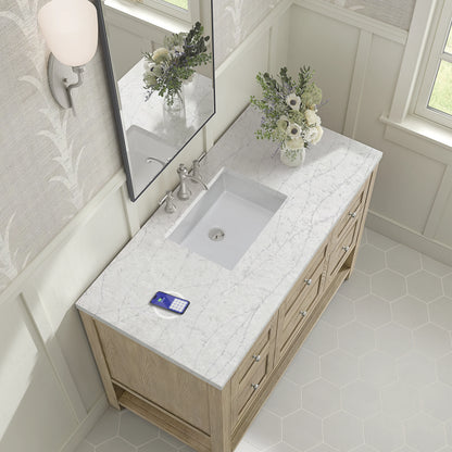 Breckenridge 48" Single Vanity, Whitewashed Oak w/ 3 CM Eternal Jasmine Pearl Silestone Top w/FreePower Wirele, view 10