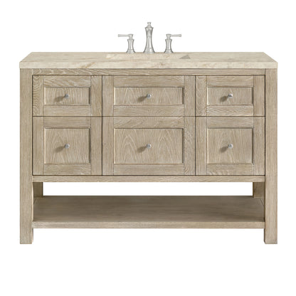 Breckenridge 48" Single Vanity, Whitewashed Oak, w/ 3 CM Tajnar Eclos Top w/FreePower Wireless Charger