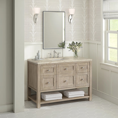 Breckenridge 48" Single Vanity, Whitewashed Oak, w/ 3 CM Tajnar Eclos Top w/FreePower Wireless Charger, view 6