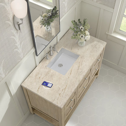 Breckenridge 48" Single Vanity, Whitewashed Oak, w/ 3 CM Tajnar Eclos Top w/FreePower Wireless Charger, view 9