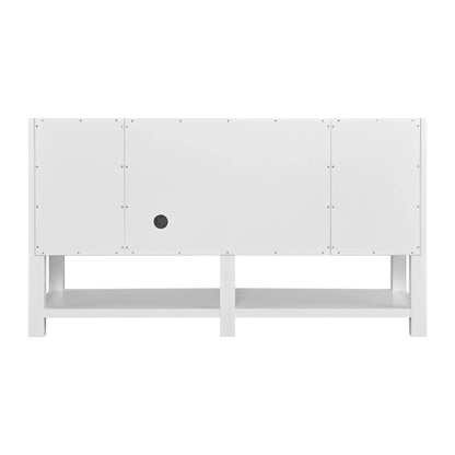 Breckenridge 60" Single Vanity Cabinet, Bright White w/ 3 CM Parisien Bleu Top w/ FreePower Wireless Charger, view 12