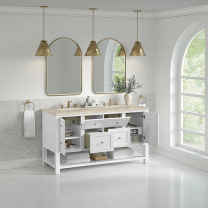 Breckenridge 60" Double Vanity, Bright White, w/ 3 CM Tajnar Eclos Top, view 5