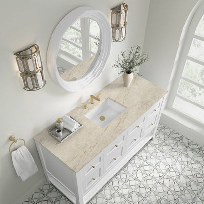 Breckenridge 60" Single Vanity, Bright White, w/ 3 CM Tajnar Eclos Top, view 7