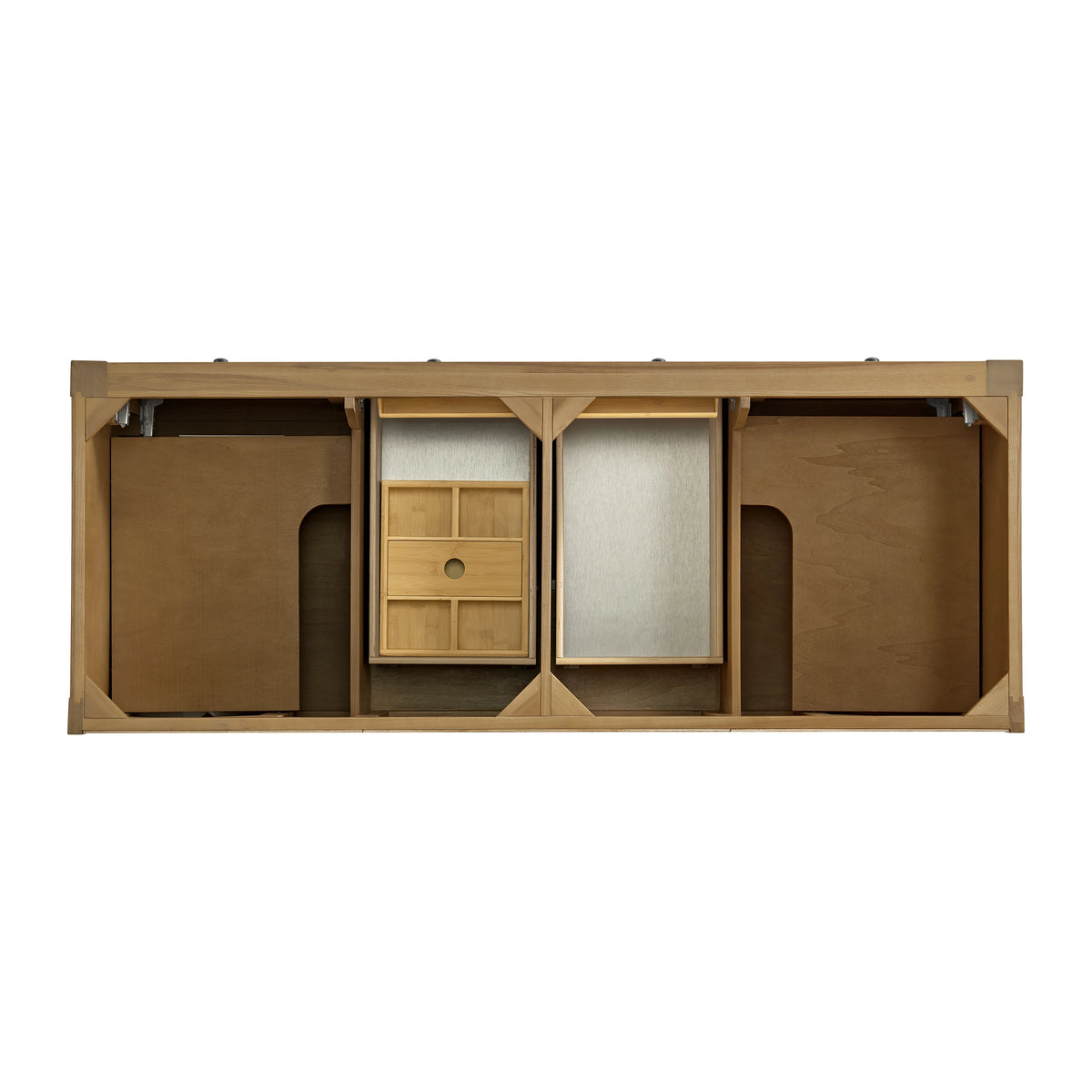 Breckenridge 60" Double Vanity, Light Natural Oak, w/ 3 CM Eternal Jasmine Pearl Quartz Top, view 6