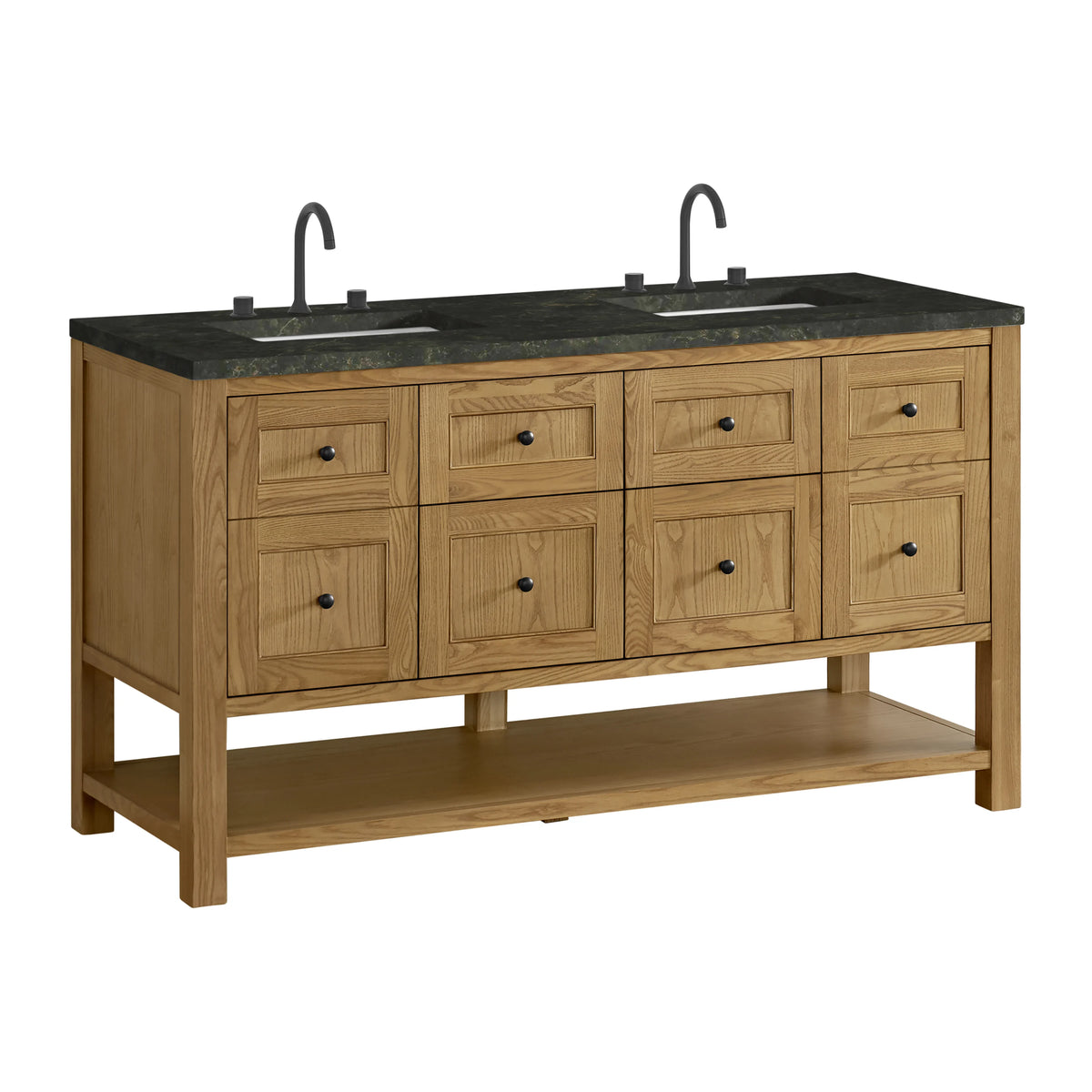 Breckenridge 60" Double Vanity, Light Natural Oak, w/ 3 CM Phantome Eclos Top, view 10