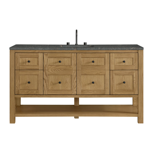 Breckenridge 60" Single Vanity, Light Natural Oak w/ 3 CM Parisien Bleu Top