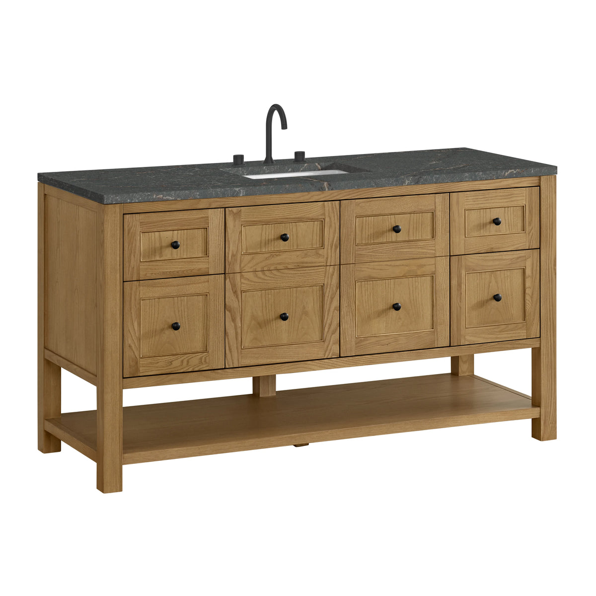 Breckenridge 60" Single Vanity, Light Natural Oak w/ 3 CM Parisien Bleu Top, view 10