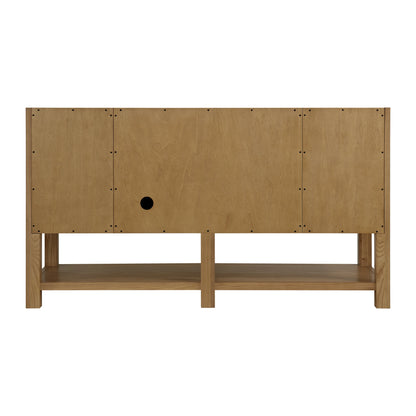 Breckenridge 60" Single Vanity, Light Natural Oak, w/ 3 CM Eternal Jasmine Pearl Silestone Top w/ FreePower Wi, view 12