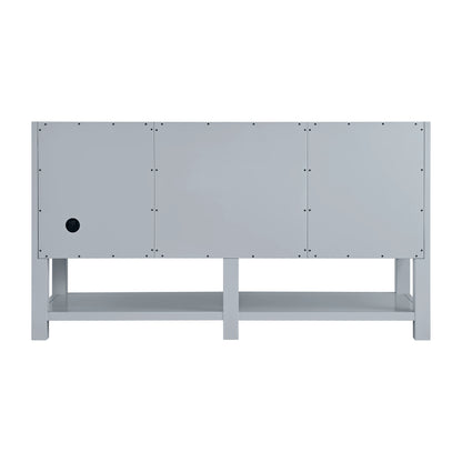 Breckenridge 60" Double Vanity, Serenity Blue, w/ 3 CM Ethereal Noctis Quartz Top, view 9