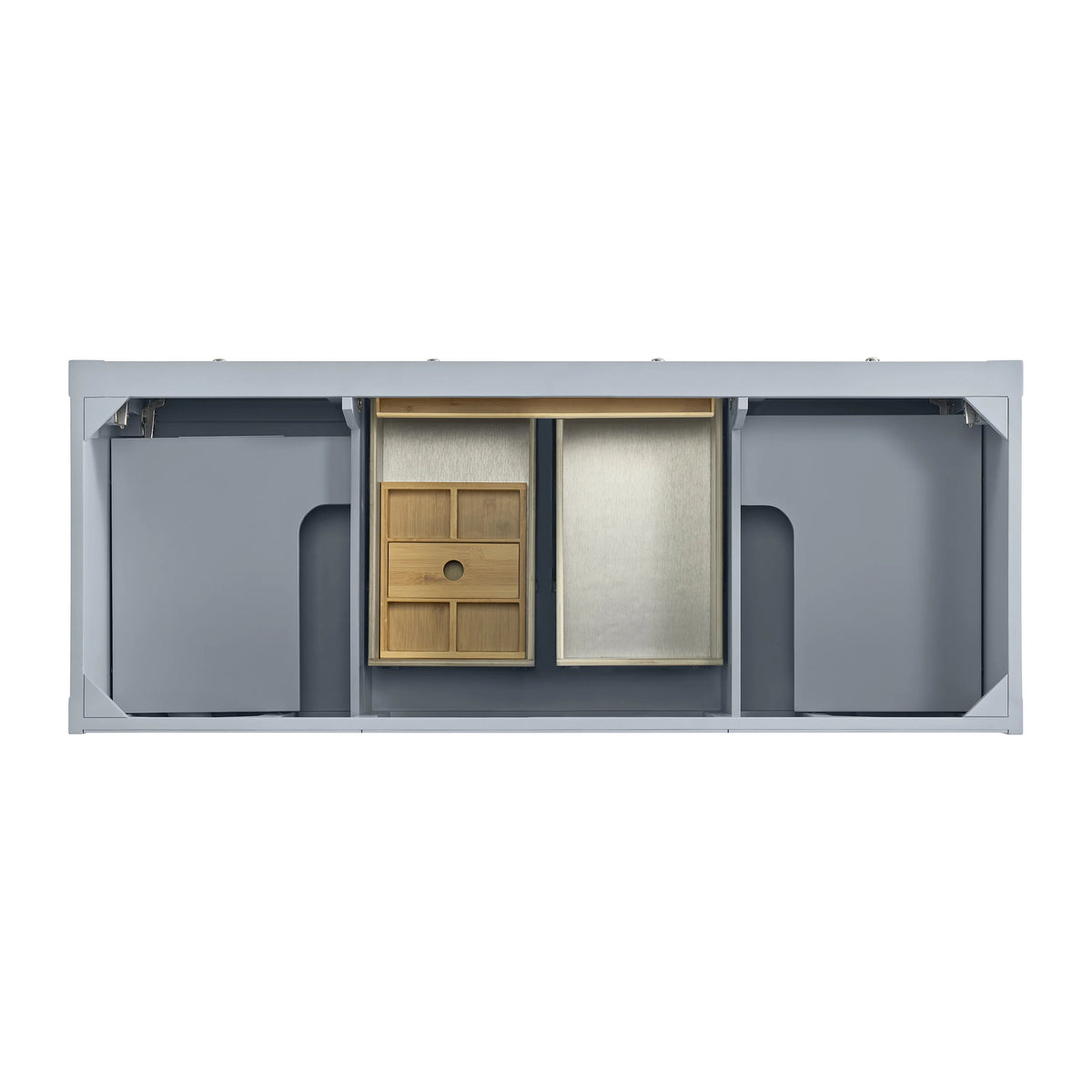 Breckenridge 60" Double Vanity, Serenity Blue, w/ 3 CM Lime Delight Quartz Top, view 6