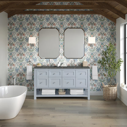 Breckenridge 60" Double Vanity, Serenity Blue w/ 3 CM Parisien Bleu Top, view 3