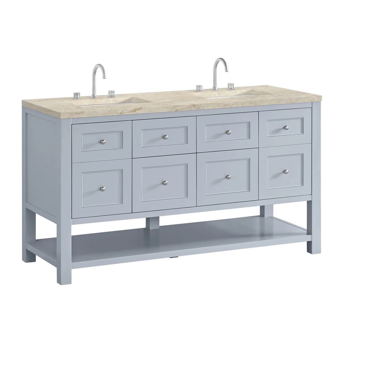 Breckenridge 60" Double Vanity, Serenity Blue, w/ 3 CM Tajnar Eclos Top, view 10