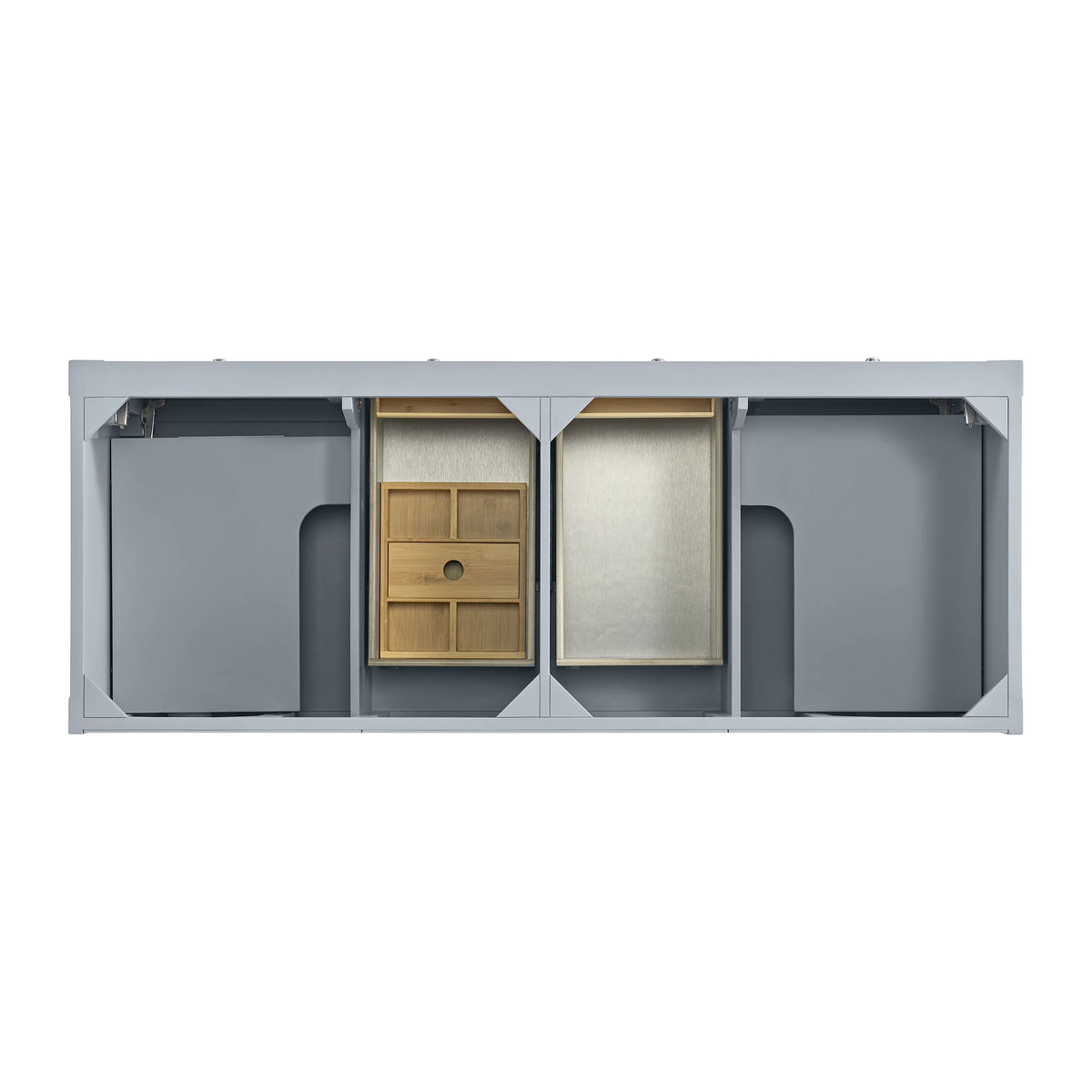 Breckenridge 60" Double Vanity, Serenity Blue, w/ 3 CM White Zeus Quartz Top, view 6