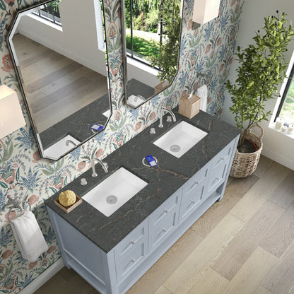 Breckenridge 60" Double Vanity, Serenity Blue w/ 3 CM Parisien Bleu Top w/FreePower Wireless Charger, view 10