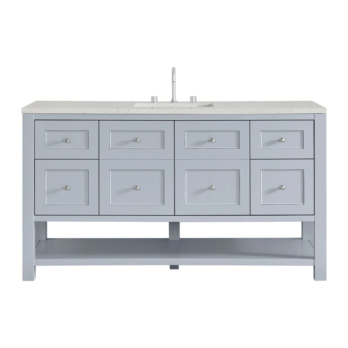 Breckenridge 60" Single Vanity, Serenity Blue, w/ 3 CM Lime Delight Quartz Top