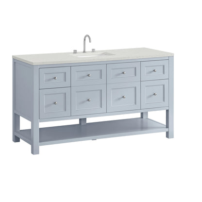 Breckenridge 60" Single Vanity, Serenity Blue, w/ 3 CM Lime Delight Quartz Top, view 10