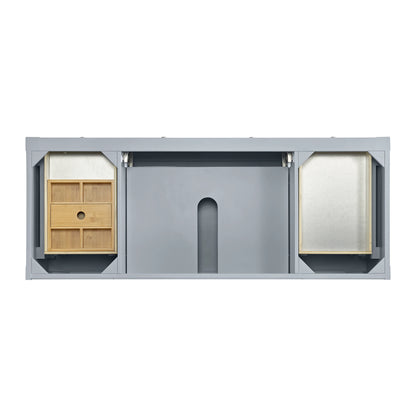 Breckenridge 60" Single Vanity, Serenity Blue, w/ 3 CM Lime Delight Quartz Top, view 6