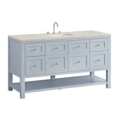 Breckenridge 60" Single Vanity, Serenity Blue, w/ 3 CM Siberian Silestone Top, view 10