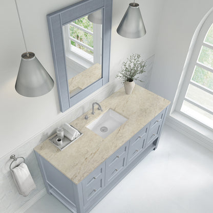 Breckenridge 60" Single Vanity, Serenity Blue, w/ 3 CM Tajnar Eclos Top, view 7