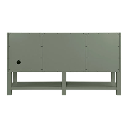 Breckenridge 60" Double Vanity, Smokey Celadon, w/ 3 CM Ethereal Noctis Quartz Top, view 9