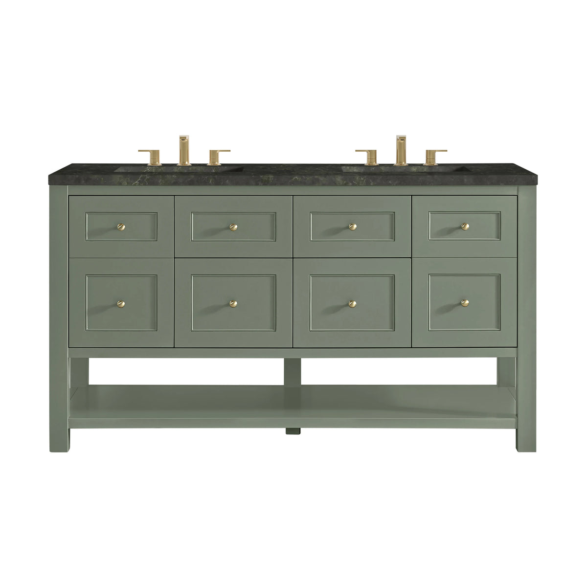 Breckenridge 60" Double Vanity, Smokey Celadon, w/ 3 CM Phantome Eclos Top
