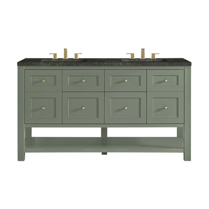 Breckenridge 60" Double Vanity, Smokey Celadon, w/ 3 CM Phantome Eclos Top