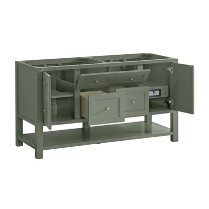 Breckenridge 60" Double Vanity, Smokey Celadon, w/ 3 CM Siberian Silestone Top, view 8