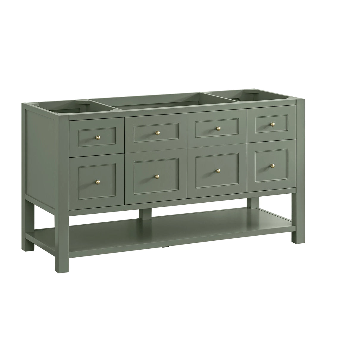 Breckenridge 60" Single Vanity, Smokey Celadon, w/ 3 CM Carrara Marble Top, view 2