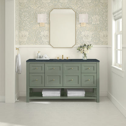 Breckenridge 60" Single Vanity, Smokey Celadon, w/ 3 CM Charcoal Soapstone Quartz Top, view 3